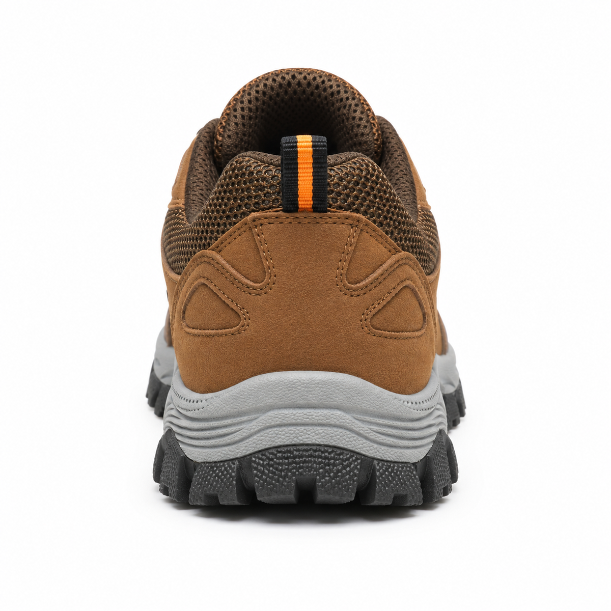 Chaussure basse randonnée cuir marron – vue arrière du talon