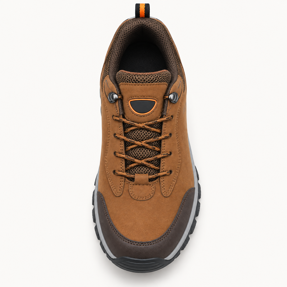 Chaussure basse randonnée cuir marron – vue du dessus