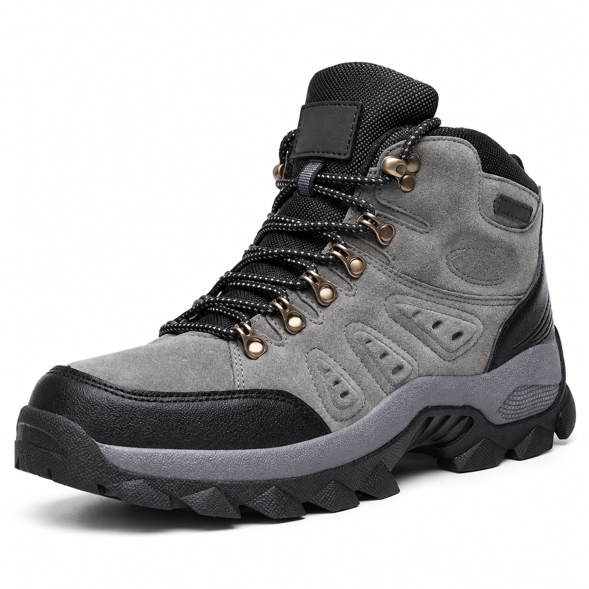 Packshot variante de la chaussure cuir randonnée homme gris
