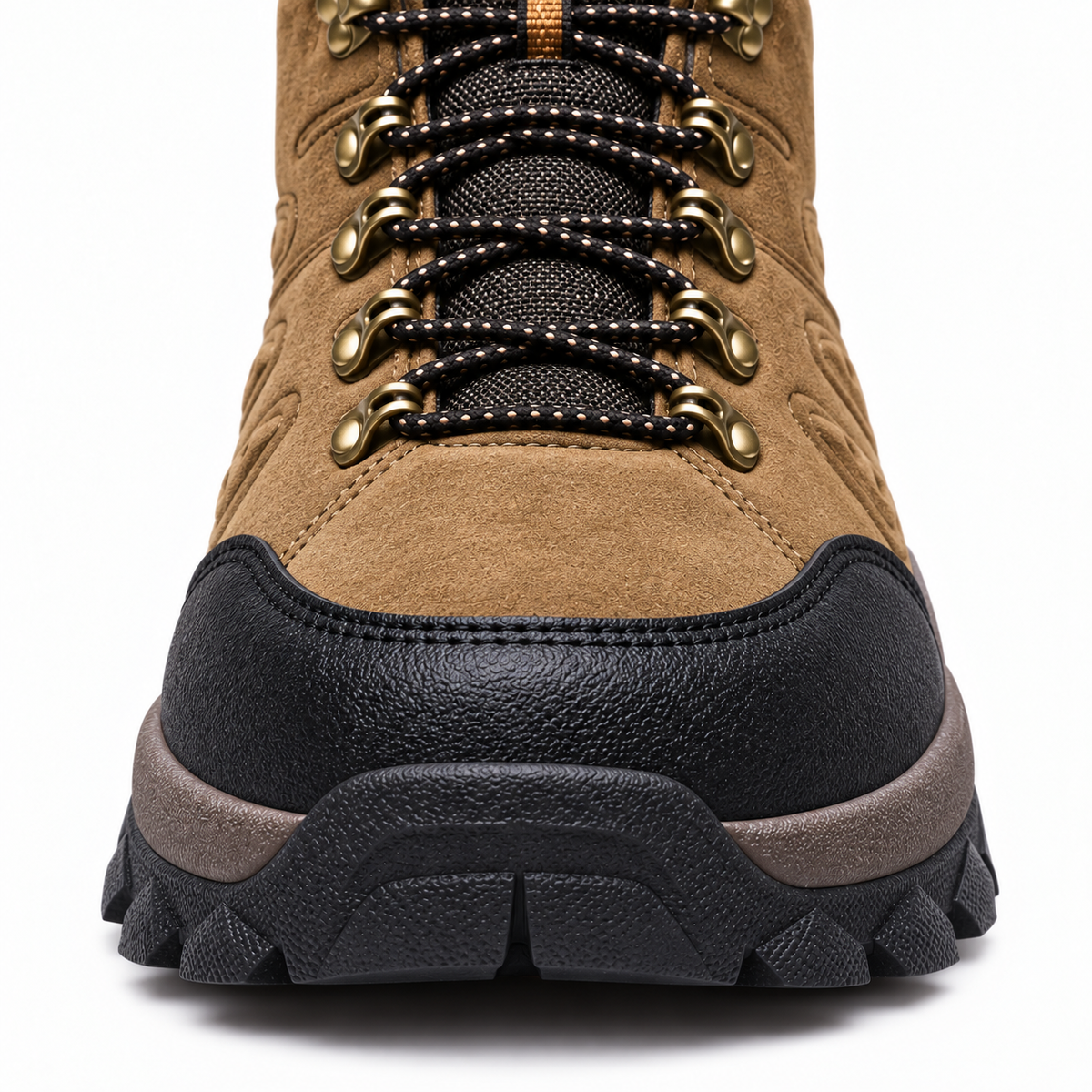 Protection avant de la chaussure cuir randonnée homme marron