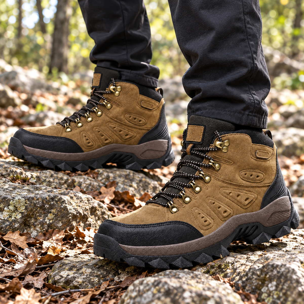 Usage sentier de la chaussure cuir randonnée homme marron