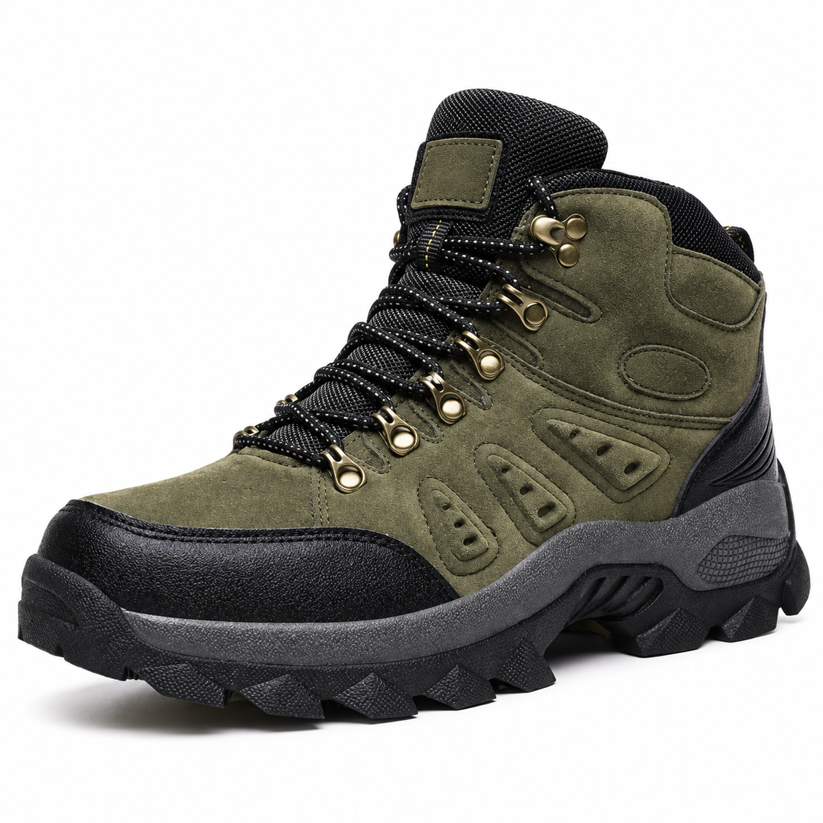 Packshot variante de la chaussure cuir randonnée homme vert
