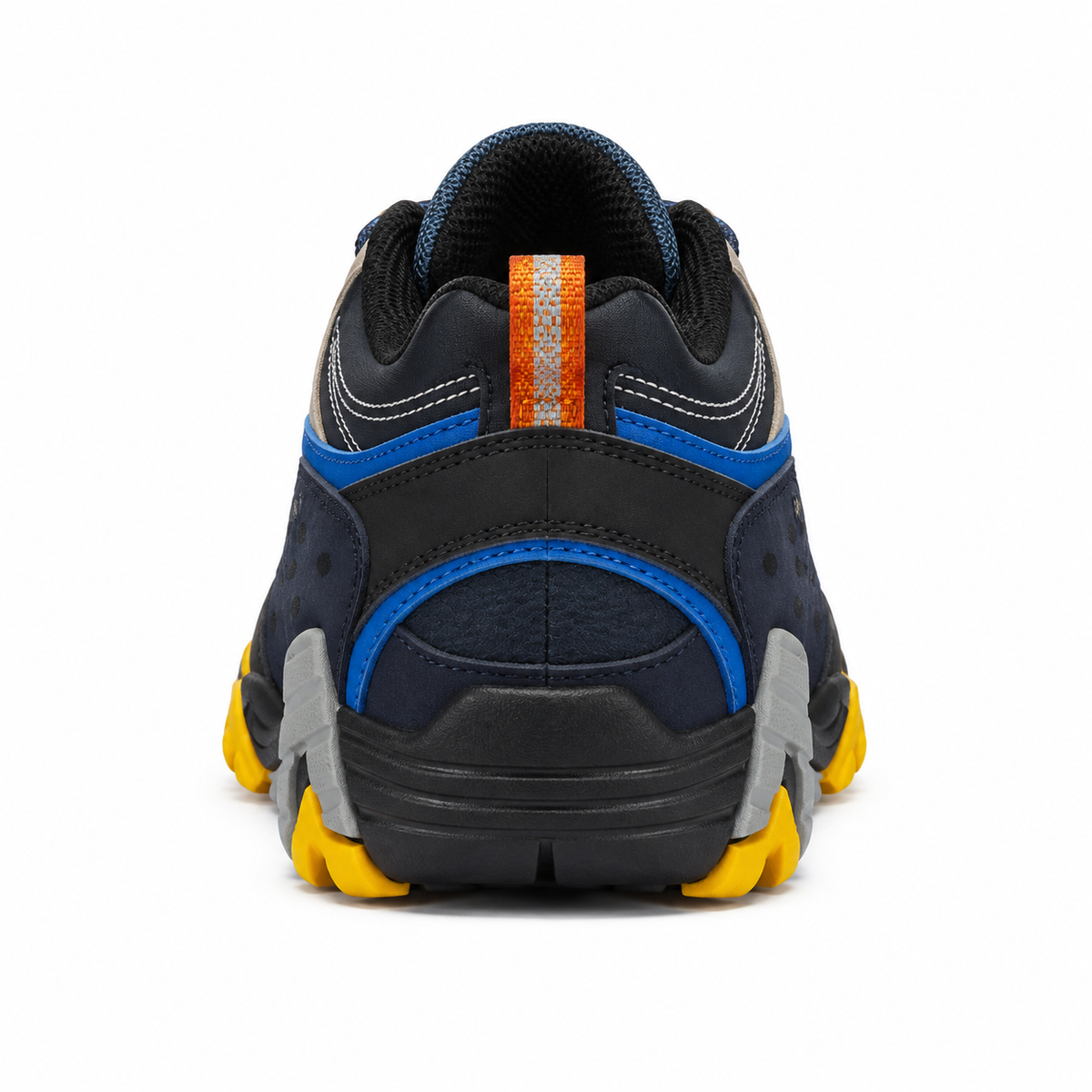 Chaussure multisport randonnée bleue – vue arrière du col et du talon
