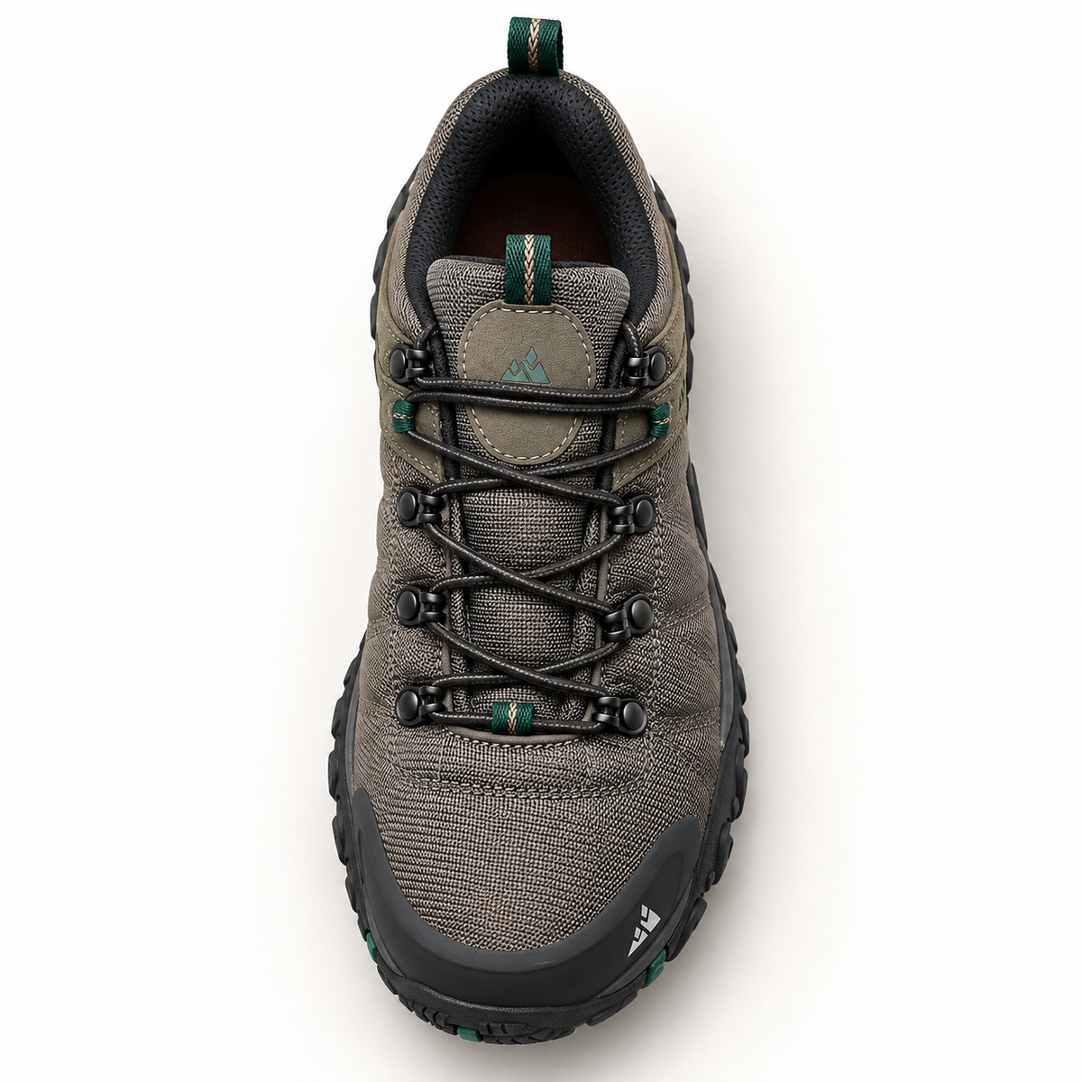 Chaussure randonnée basse imperméable marron – vue du dessus et laçage