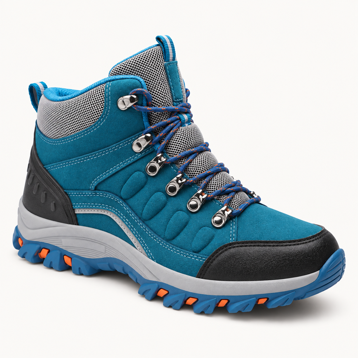 Chaussure de randonnée bleue – profil intérieur et maintien de cheville