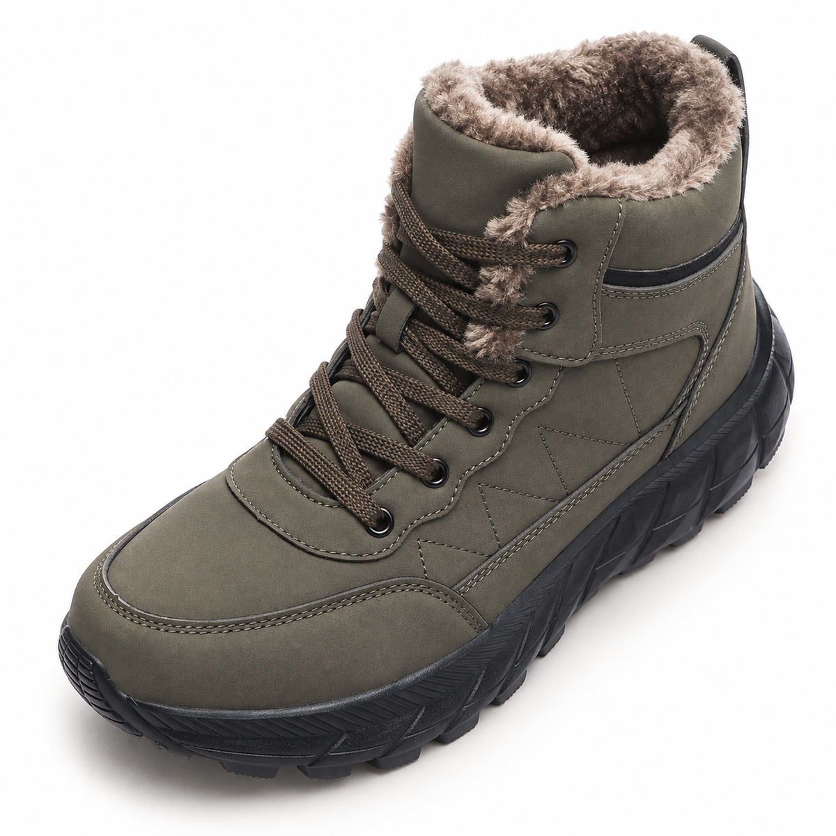 Chaussure randonnée chaude kaki – détail de la doublure intérieure