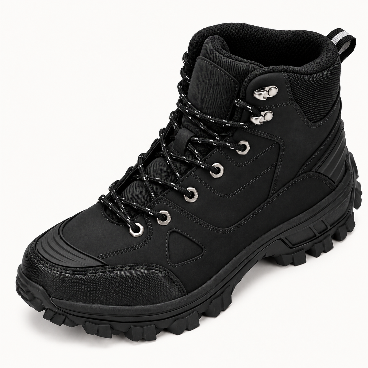 Chaussure randonnée cousu norvégien noire – chaussant et laçage