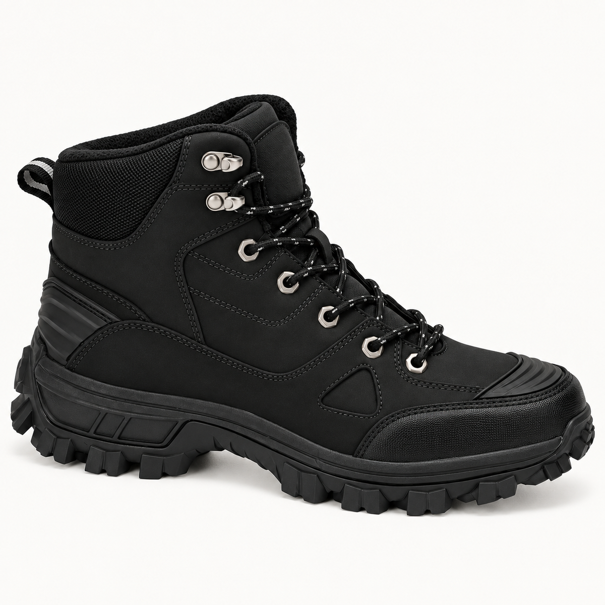Chaussure randonnée cousu norvégien noire – profil latéral