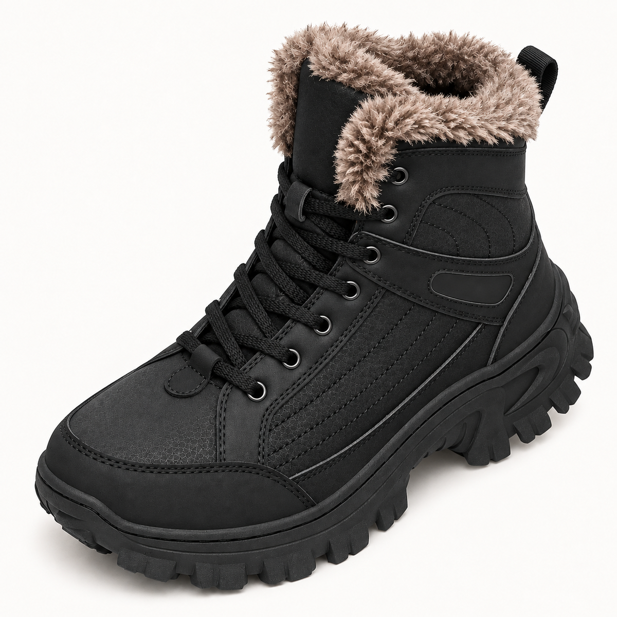 Chaussure randonnée cuir imperméable noire – chaussant et ouverture