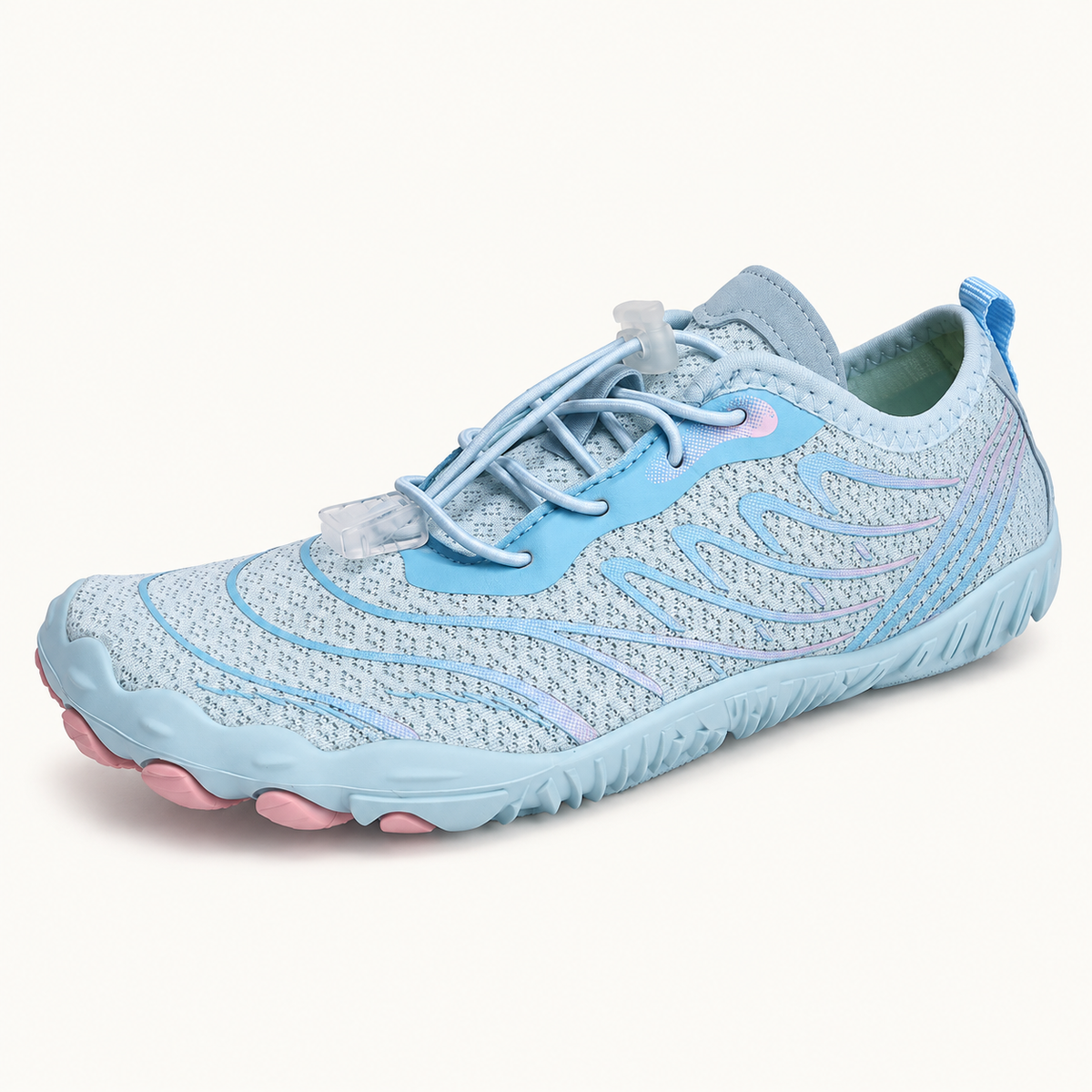 Chaussure randonnée doigt de pied bleue – vue trois-quarts