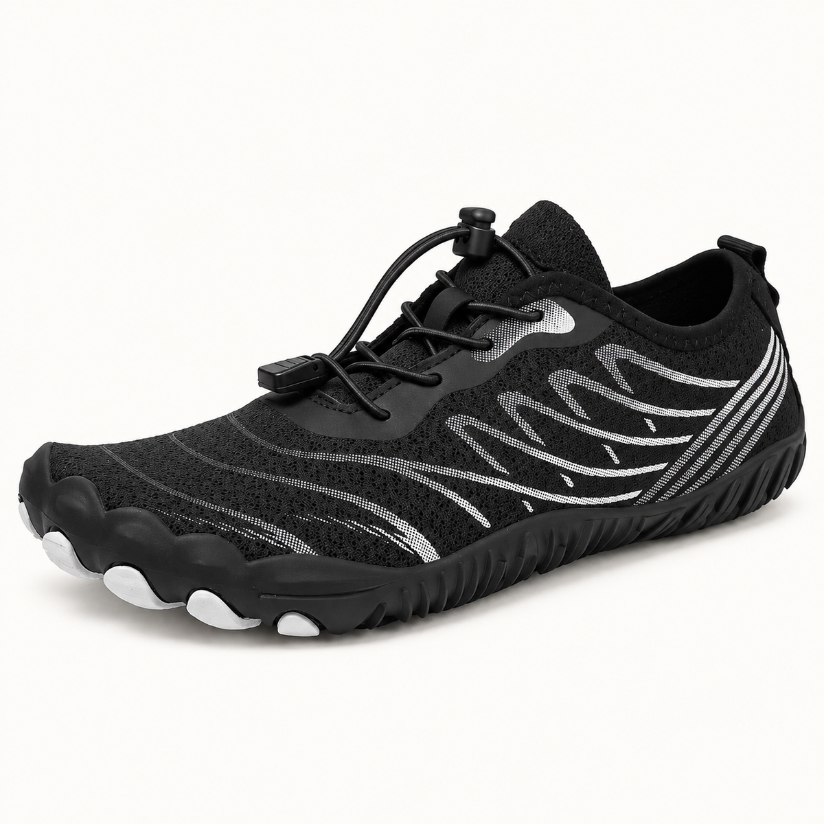 Chaussure randonnée doigt de pied noire – vue trois-quarts