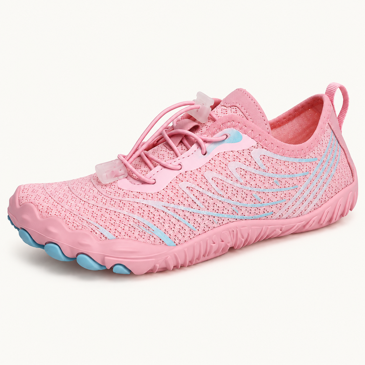 Chaussure randonnée doigt de pied rose – vue trois-quarts