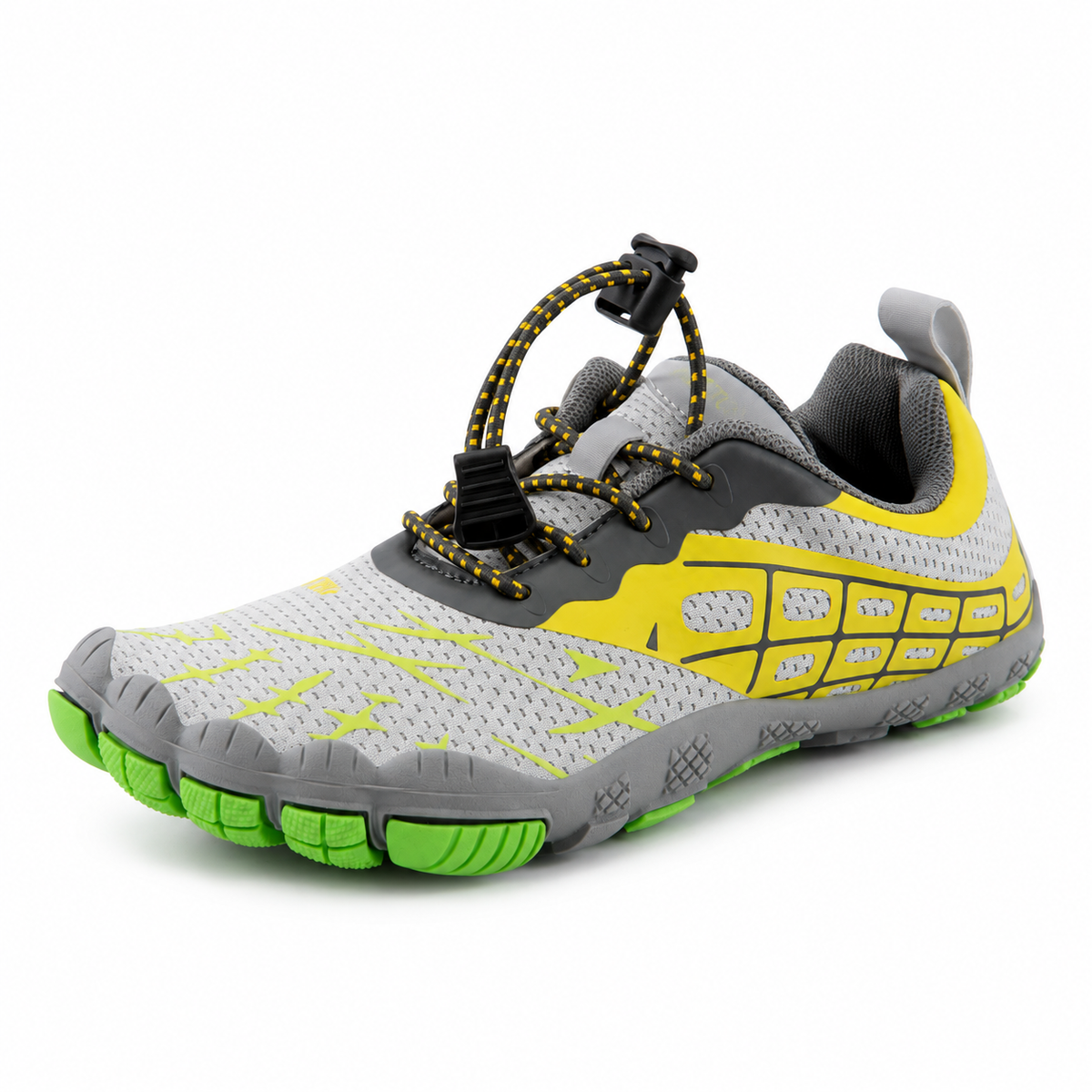 Chaussure randonnée eau jaune – vue trois-quarts