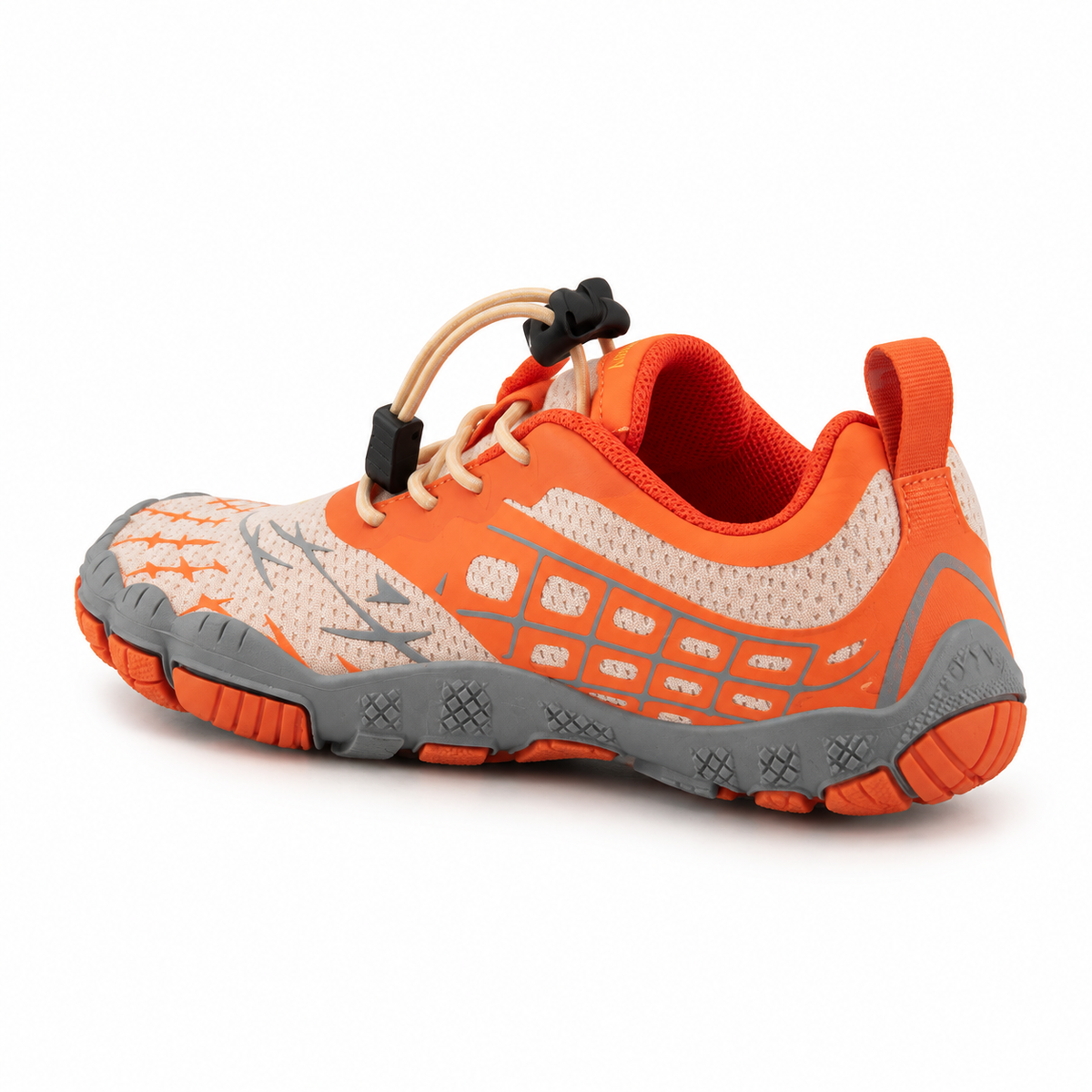 Chaussure randonnée eau orange – vue arrière trois-quarts
