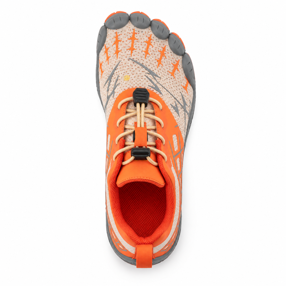 Chaussure randonnée eau orange – vue du dessus