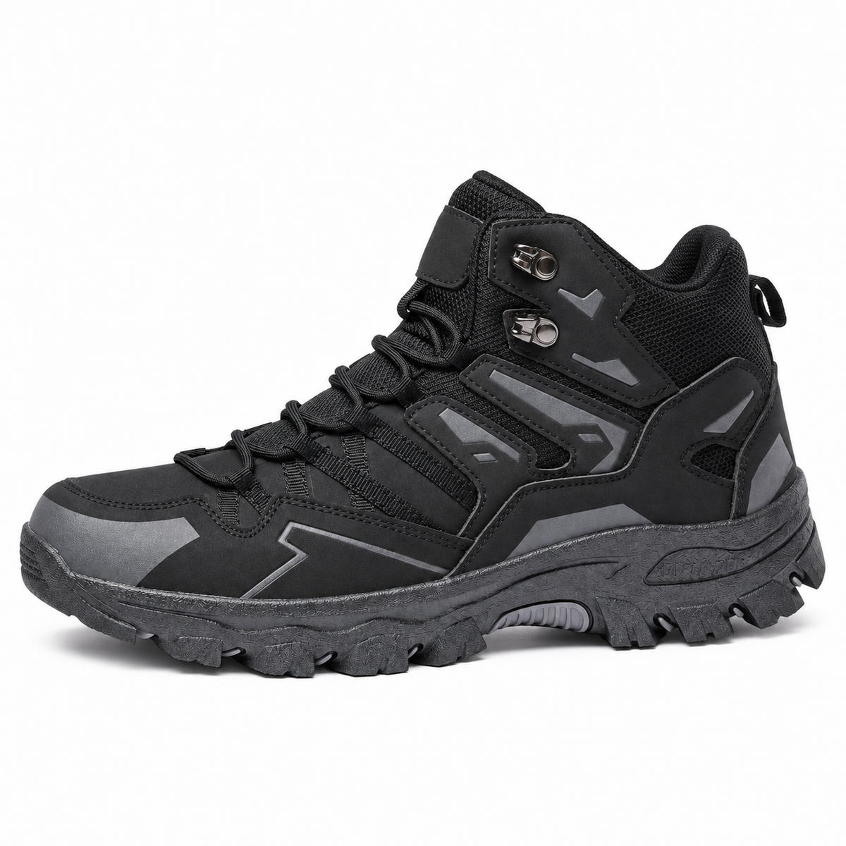 Chaussure randonnée femme pour chevilles fragiles noire complète vue de profil latéral