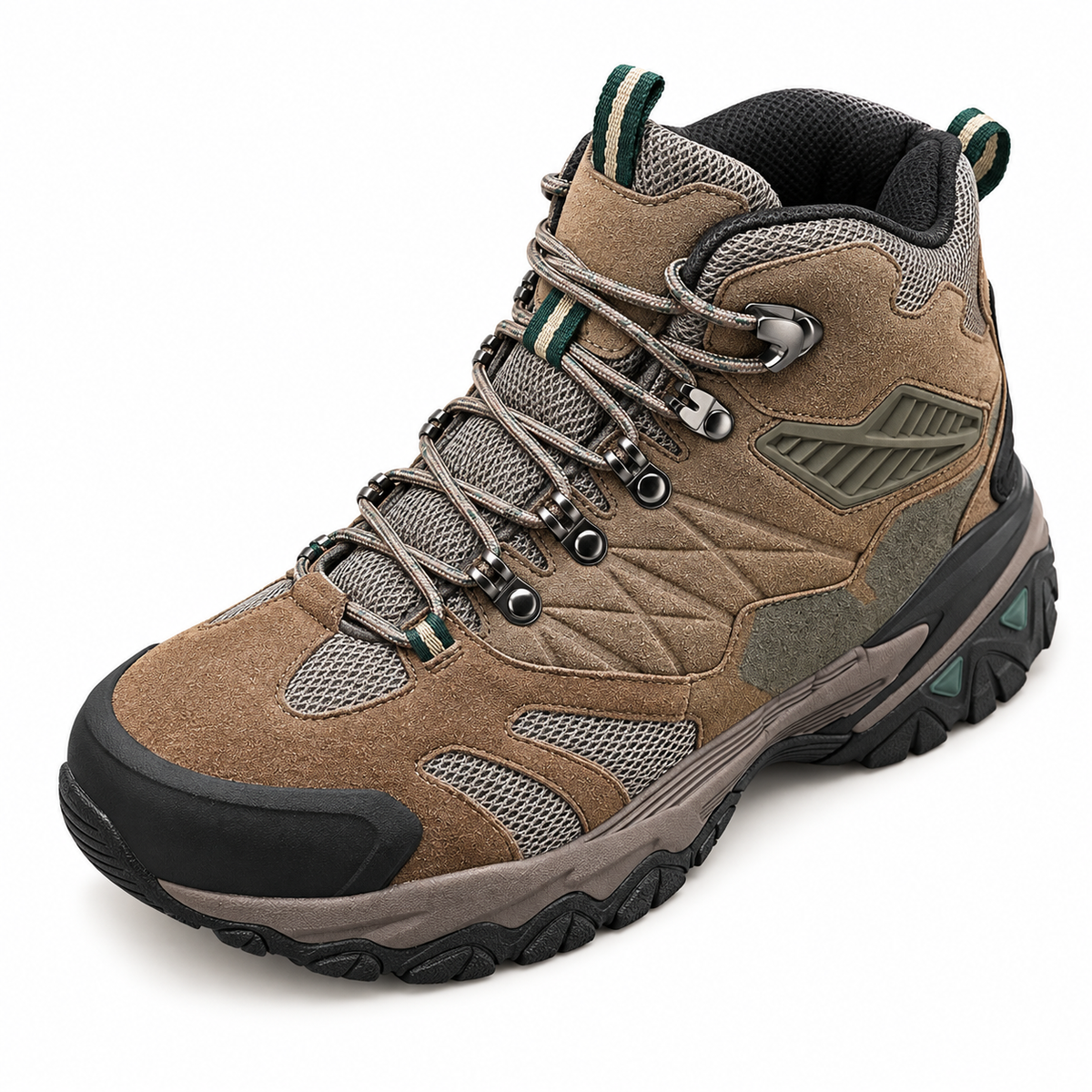 Chaussure randonnée femme cuir Marron – vue du col, de la languette et de l'intérieur