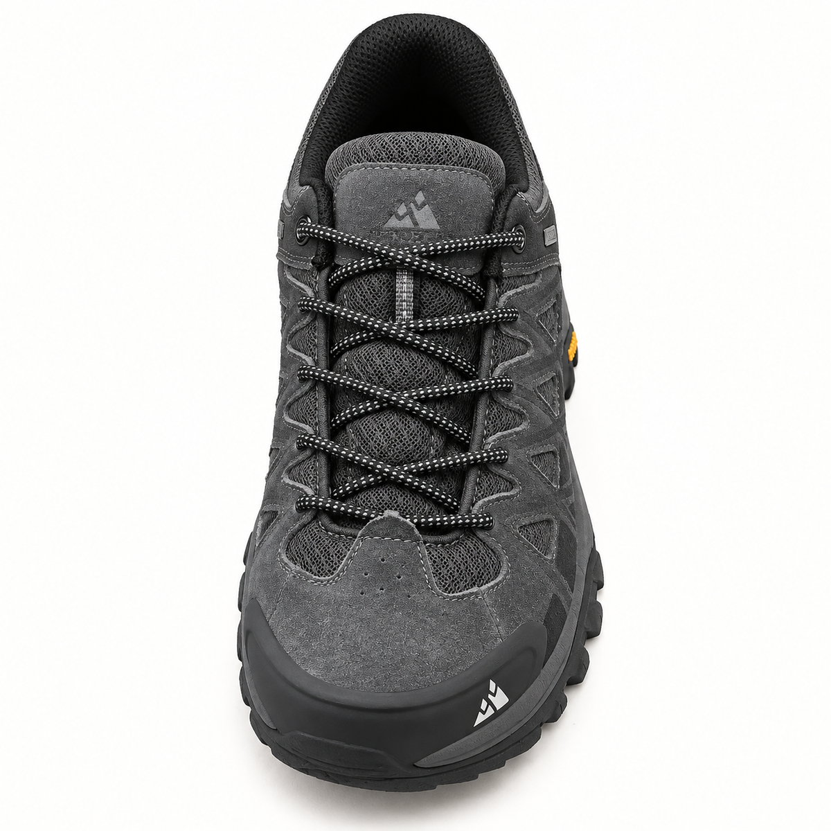 Chaussure randonnée homme grise – vue plongeante de l'ouverture et du laçage