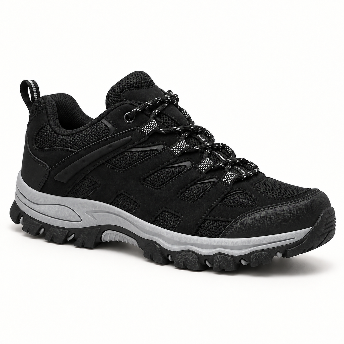 Chaussure randonnée montagne été noire — vue trois-quarts