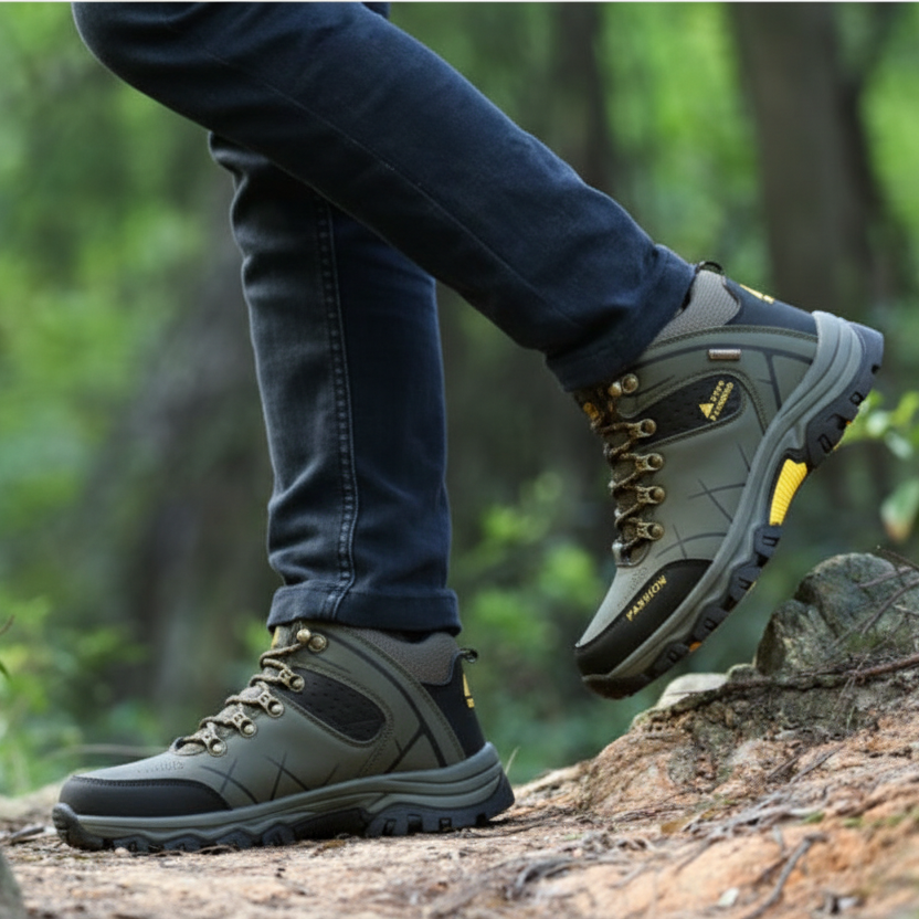 Bottes de Randonnée en cuir pour Homme porté