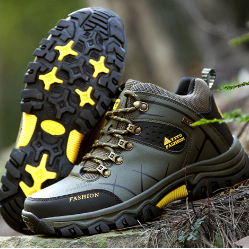 Bottes de Randonnée en cuir pour Homme vert