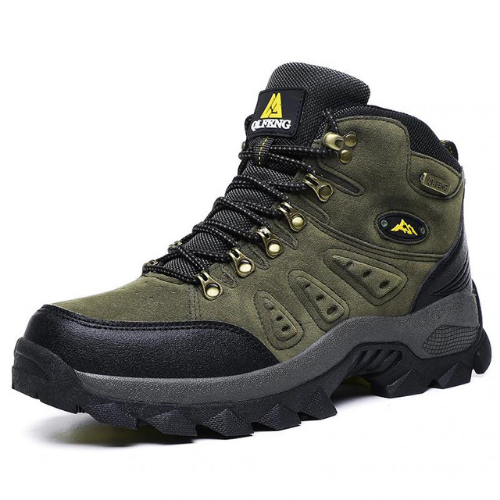 Chaussures de Montagne Hautes en Cuir Suède vert
