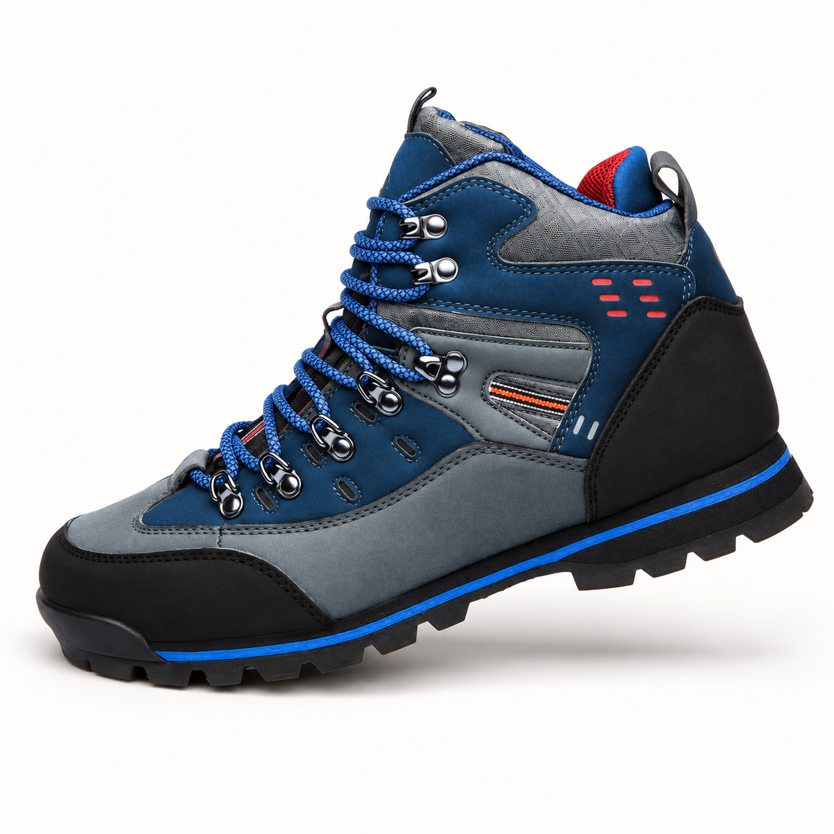 chaussures grande randonnee homme bleu vue trois quarts