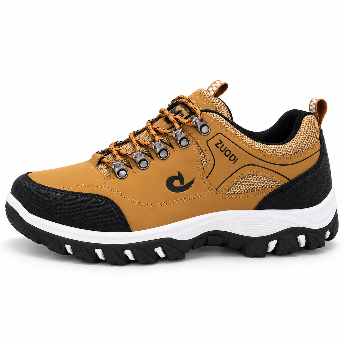 Chaussure petite randonnée homme marron complète vue de profil