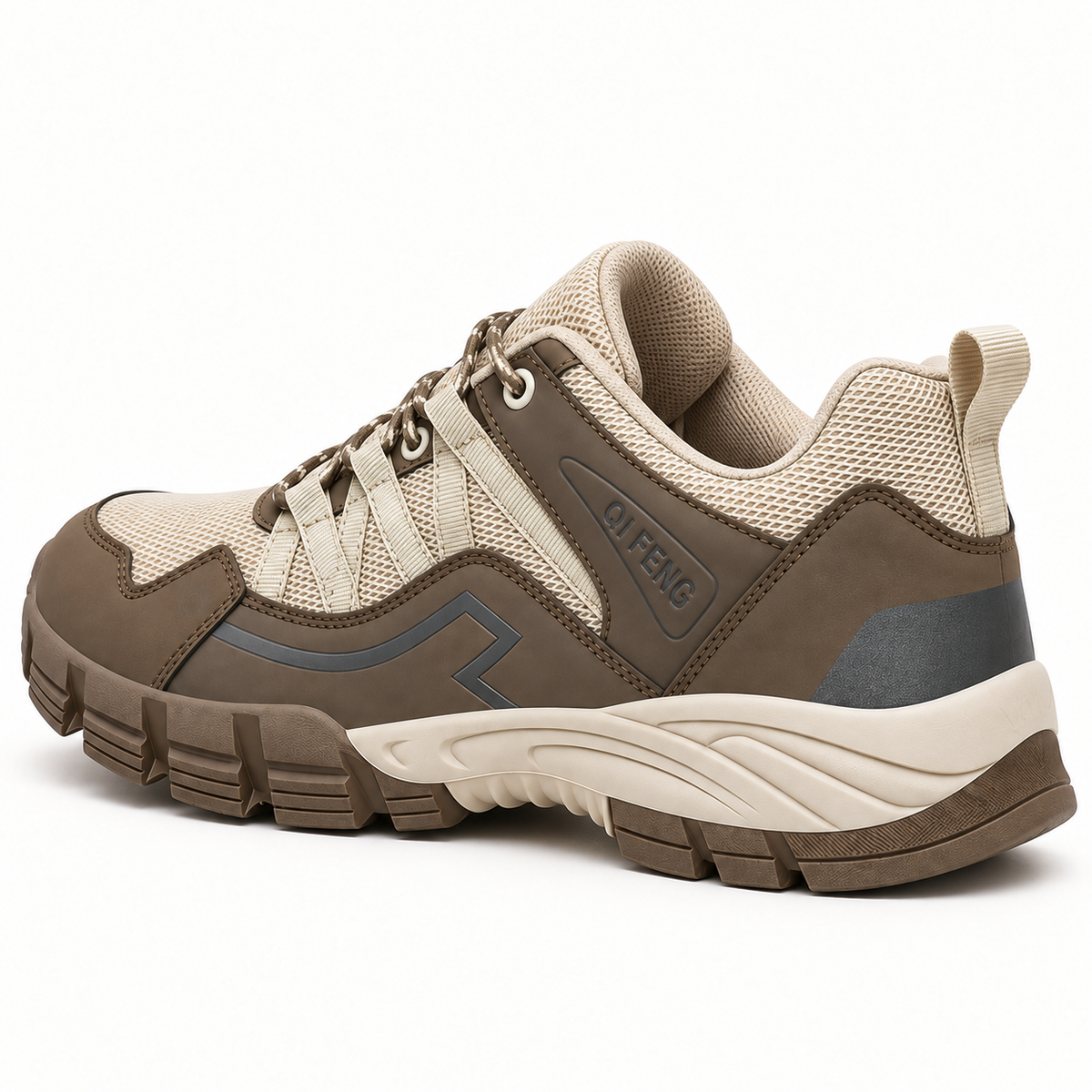 Chaussures randonnée mid cuir homme vue arrière avec cheville et talon renforcé