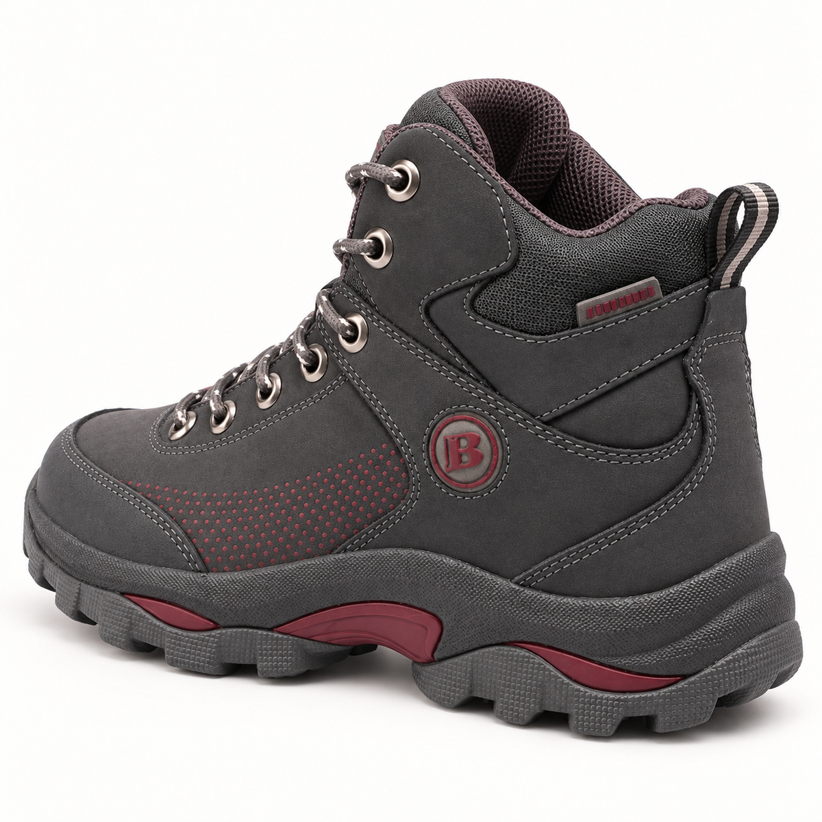 Chaussure randonnée tendinite gris foncé vue arrière du talon