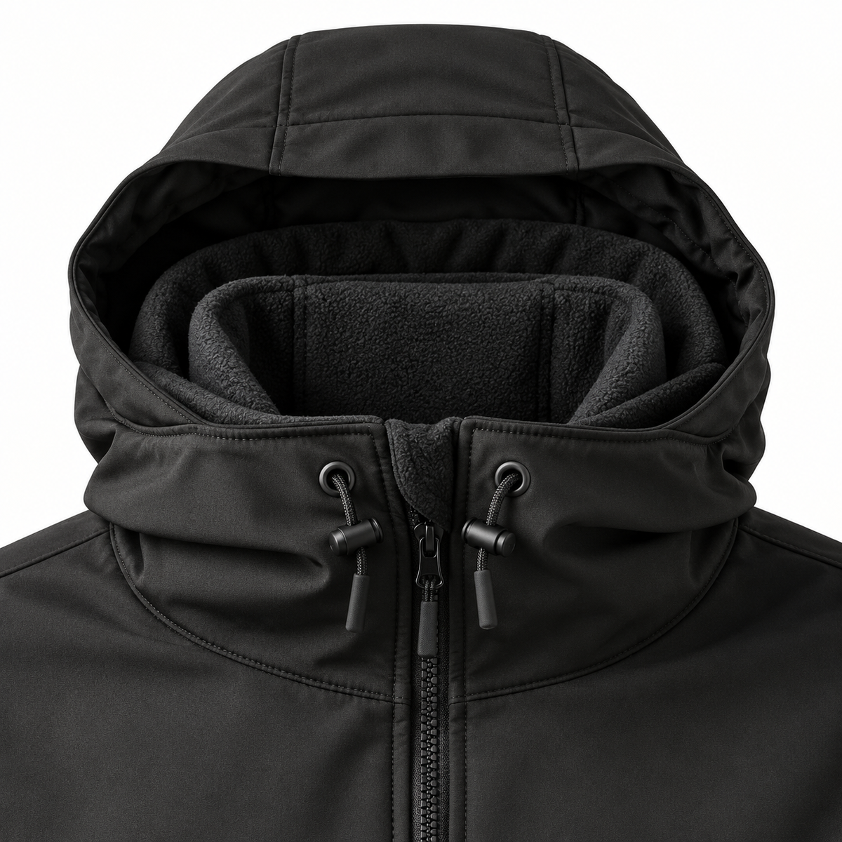 Veste hiver imperméable de randonnée – détail capuche et col polaire
