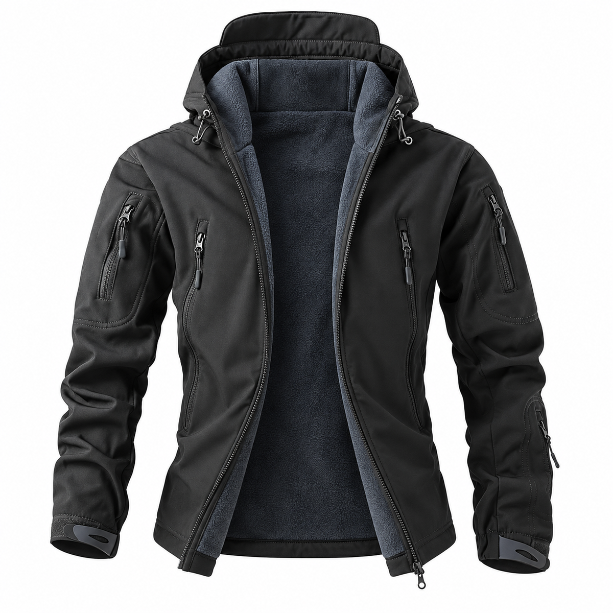Veste hiver imperméable de randonnée ouverte – détail doublure polaire