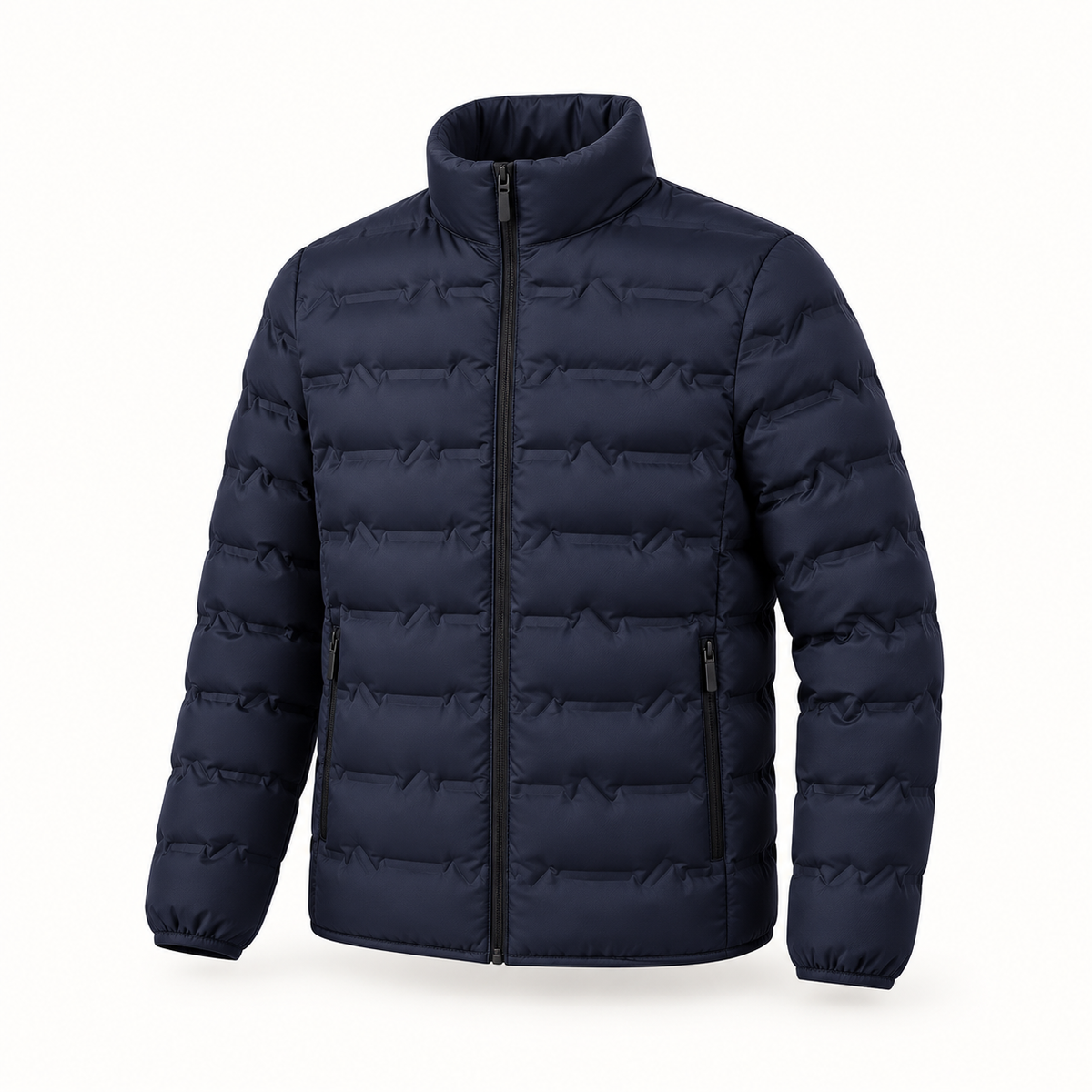 Doudoune demi-saison homme – vue trois-quarts bleu marine
