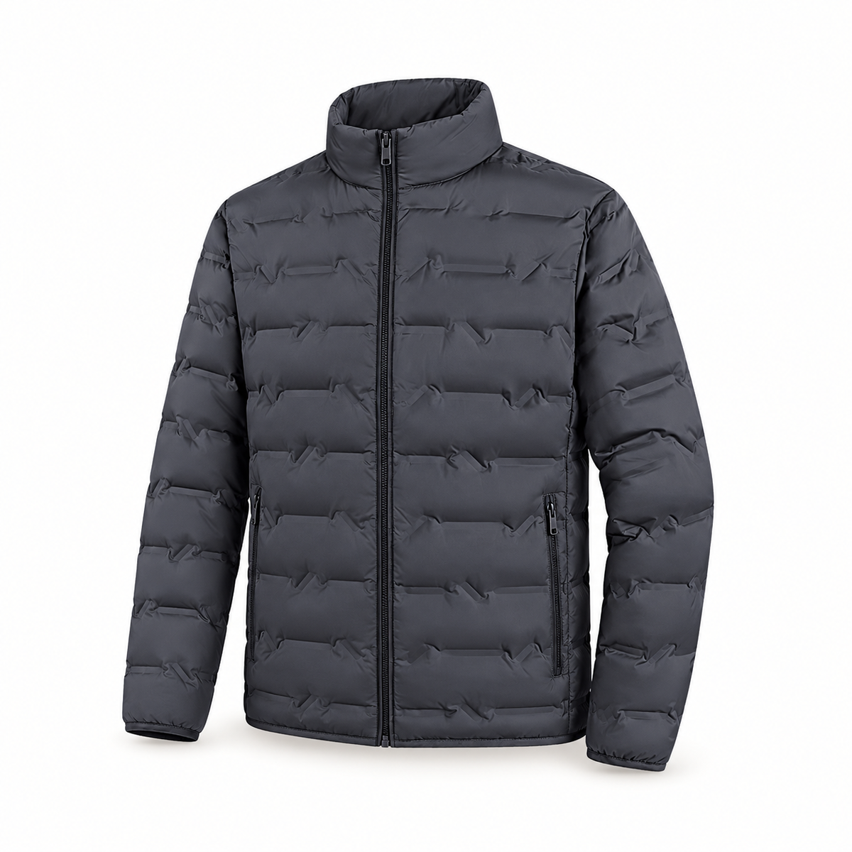 Doudoune demi-saison homme – vue trois-quarts grise