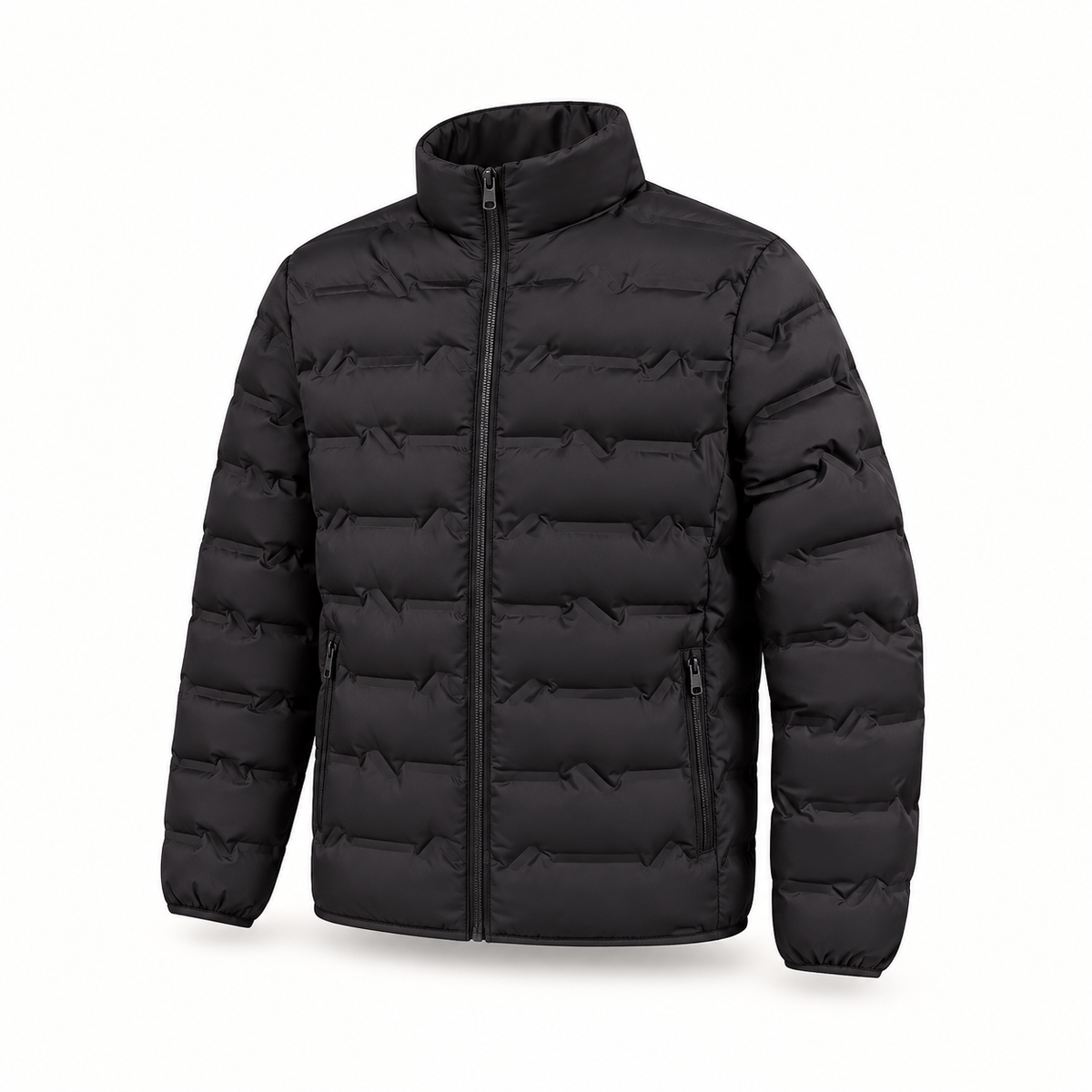 Doudoune demi-saison homme – vue trois-quarts noire