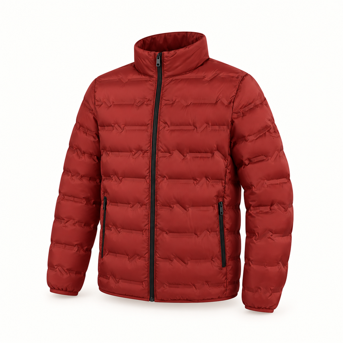 Doudoune demi-saison homme – vue trois-quarts rouge