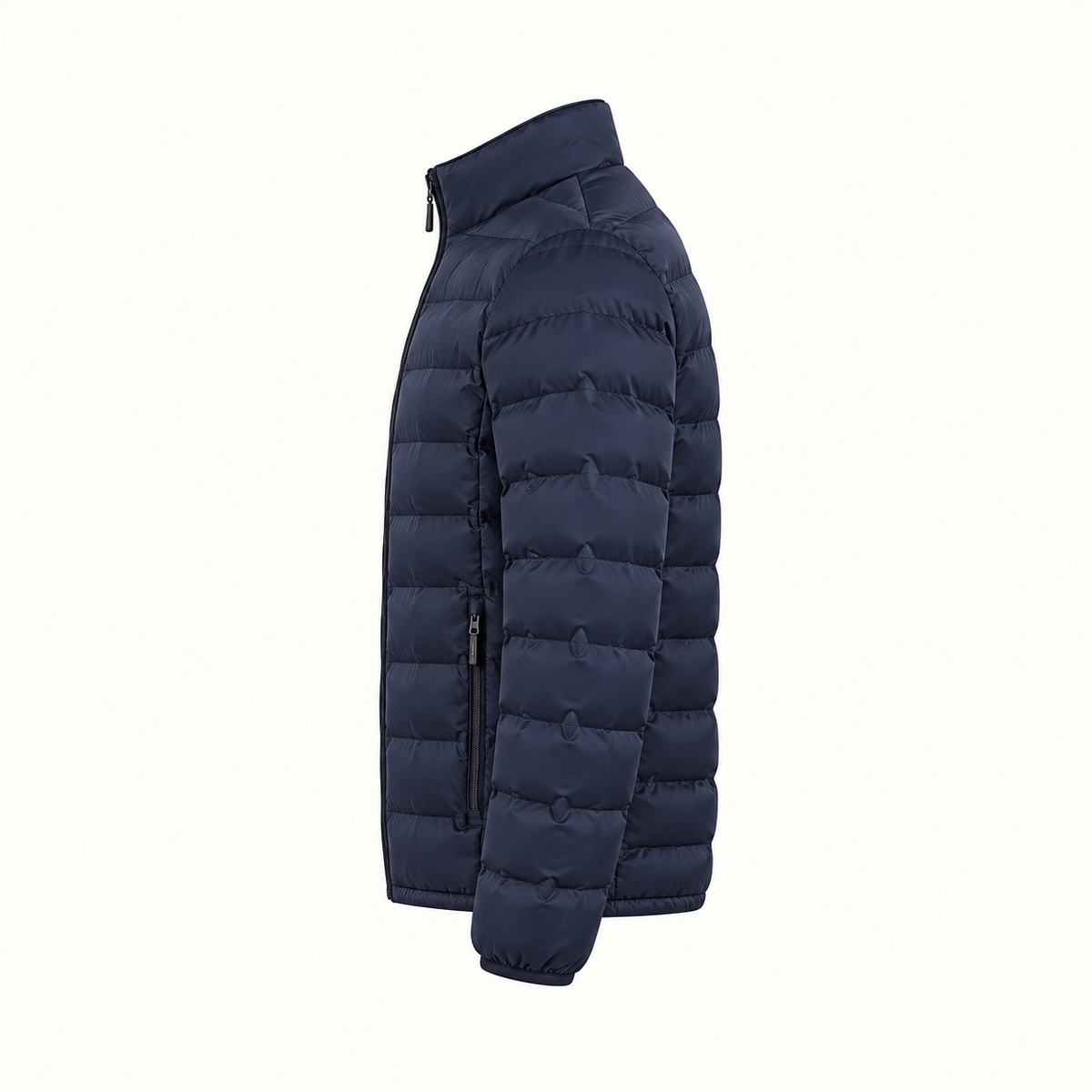 Doudoune demi-saison homme – vue de profil bleu marine