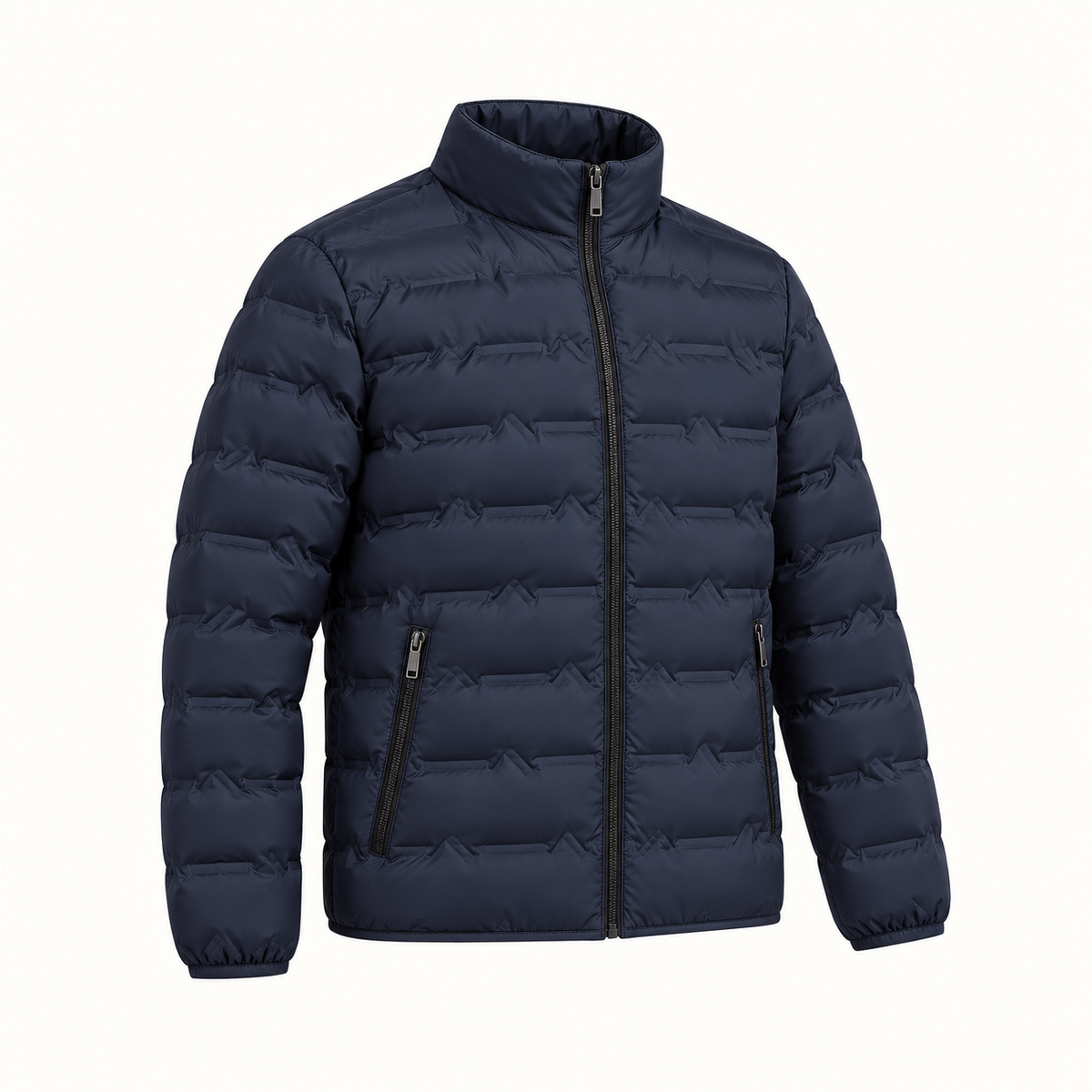 Doudoune demi-saison homme – vue trois-quarts opposée bleu marine