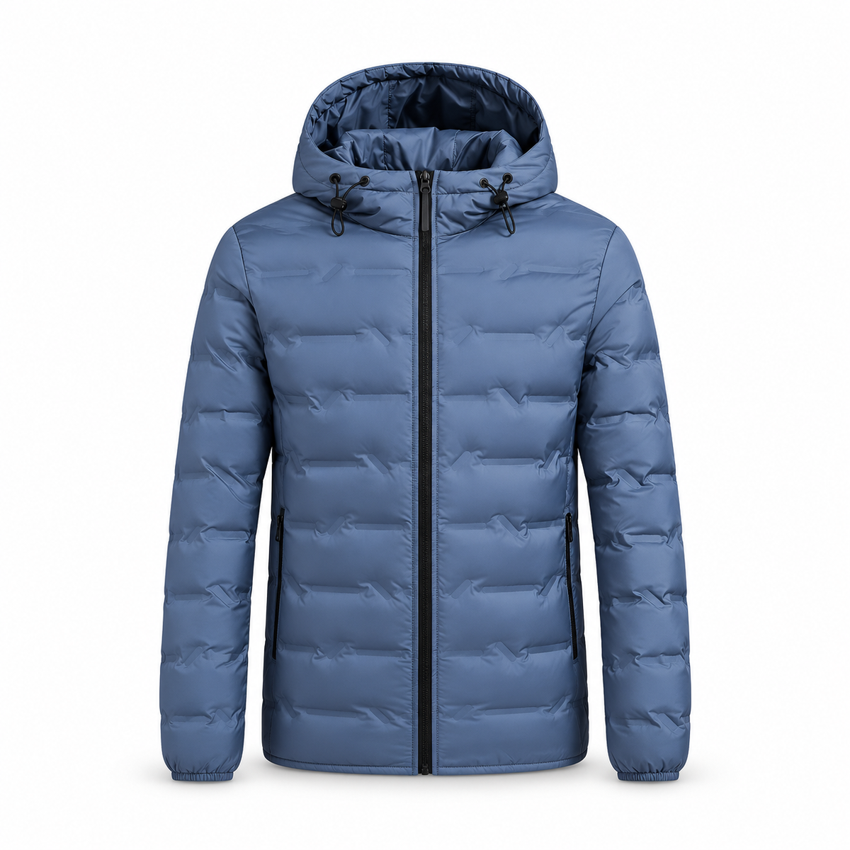 Doudoune duvet homme randonnée bleue – vue de face