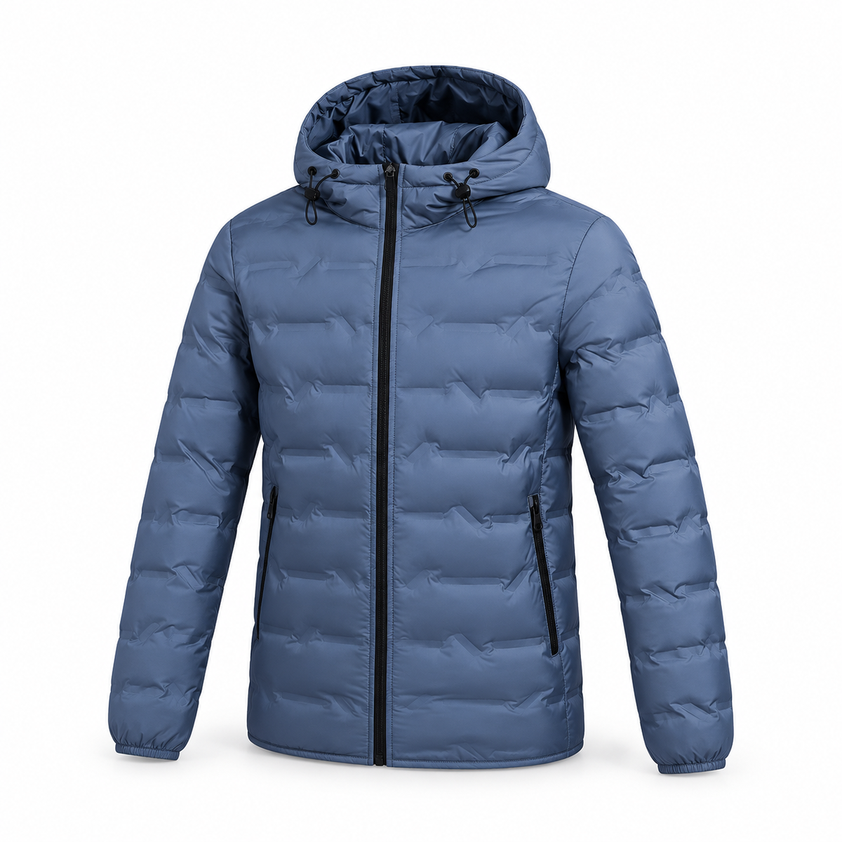 Doudoune duvet homme randonnée bleue – poches latérales