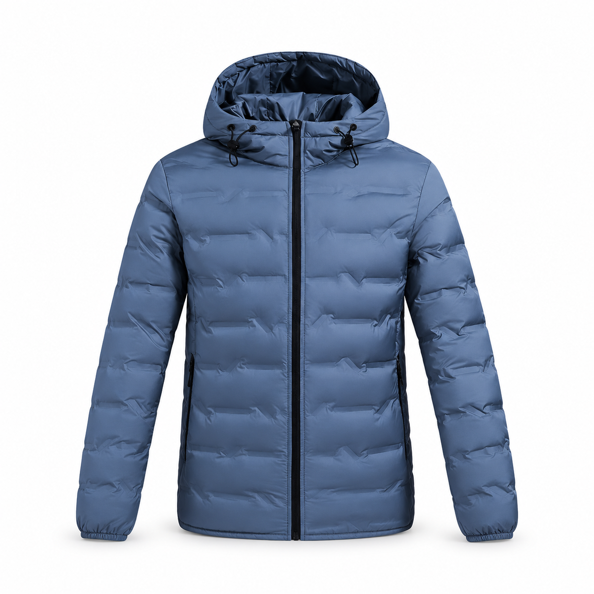 Doudoune duvet homme randonnée bleue – poignets et bas