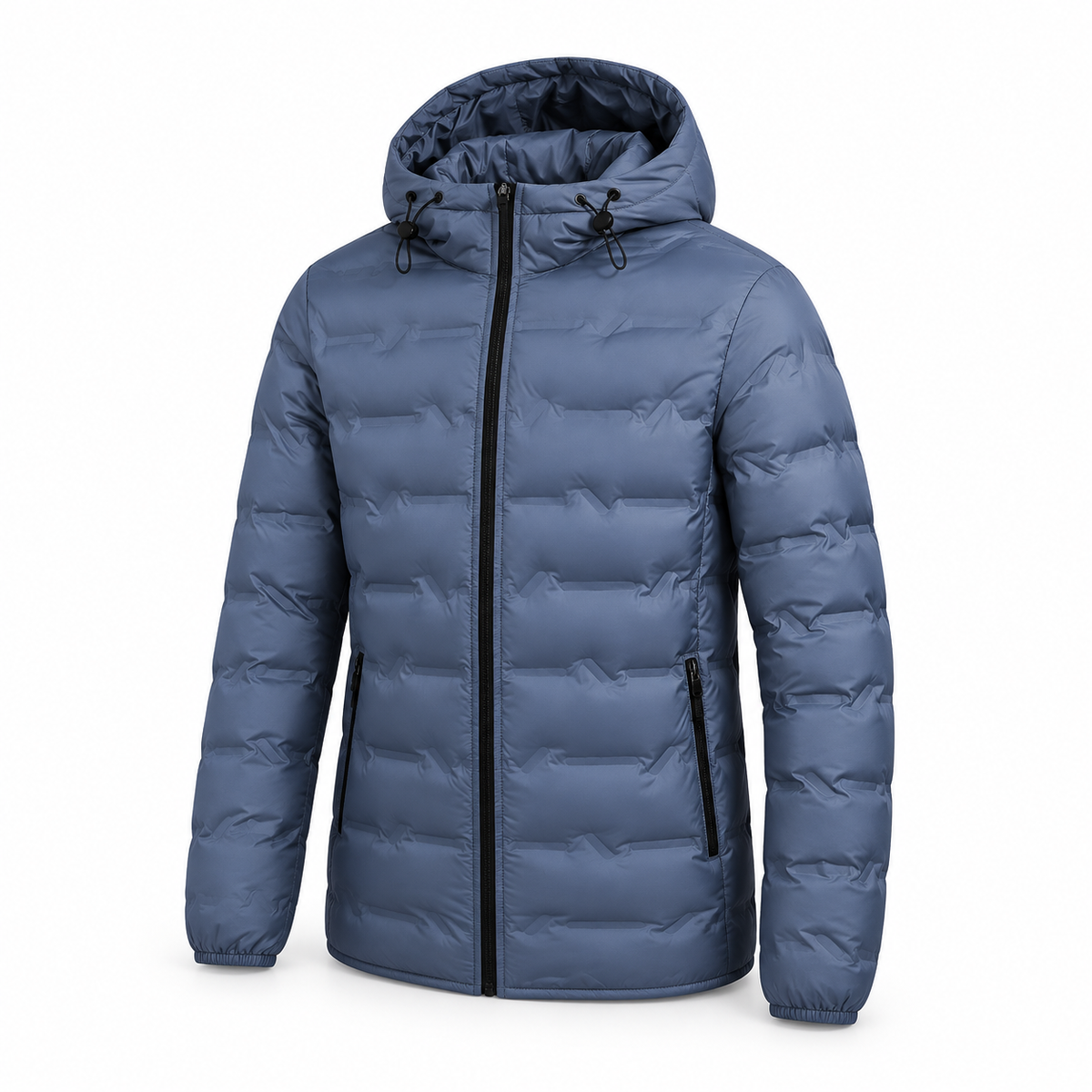 Doudoune duvet homme randonnée bleue – vue trois-quarts