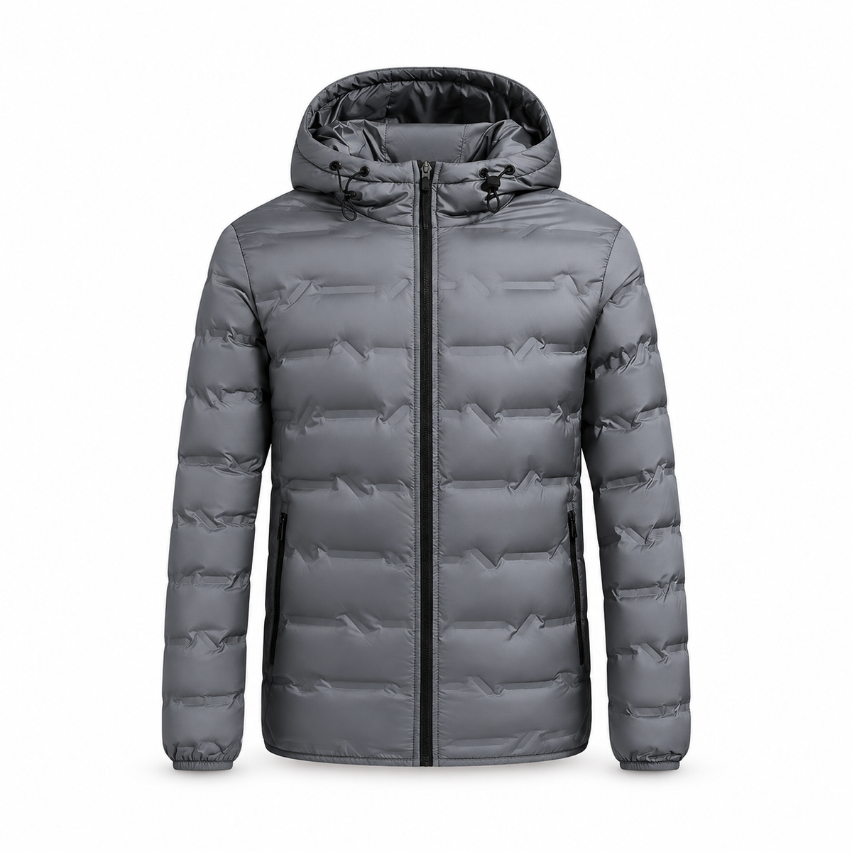 Doudoune duvet homme randonnée grise – vue de face