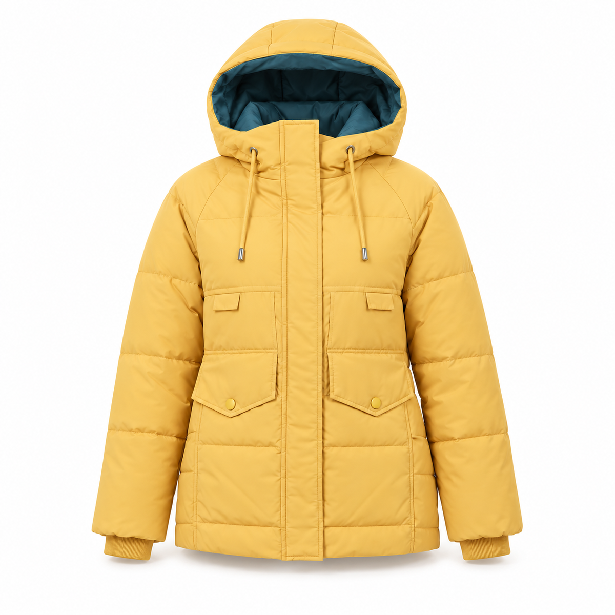 Doudoune femme randonnée jaune – vue de face