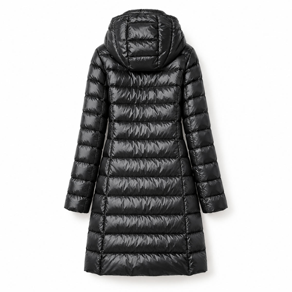 Doudoune longue femme randonnée noire – vue arrière