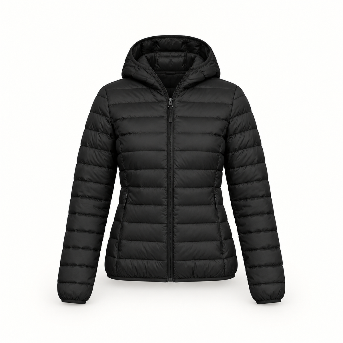 Doudoune plume femme randonnée noire – poignets et bas