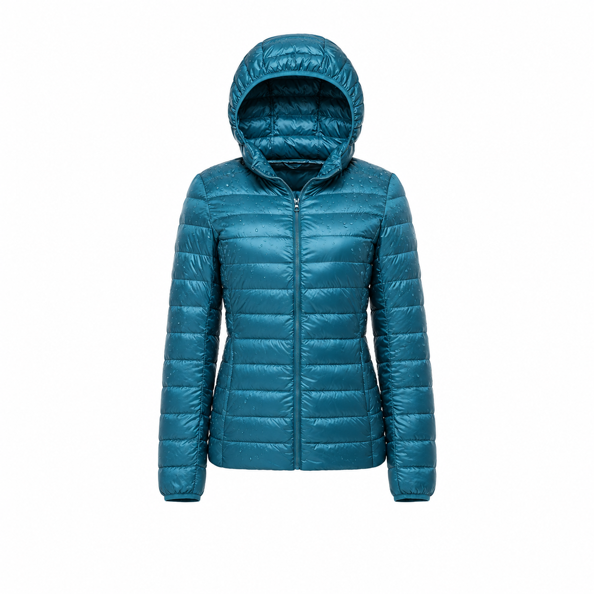 Doudoune randonnée femme bleue – surface déperlante avec gouttes