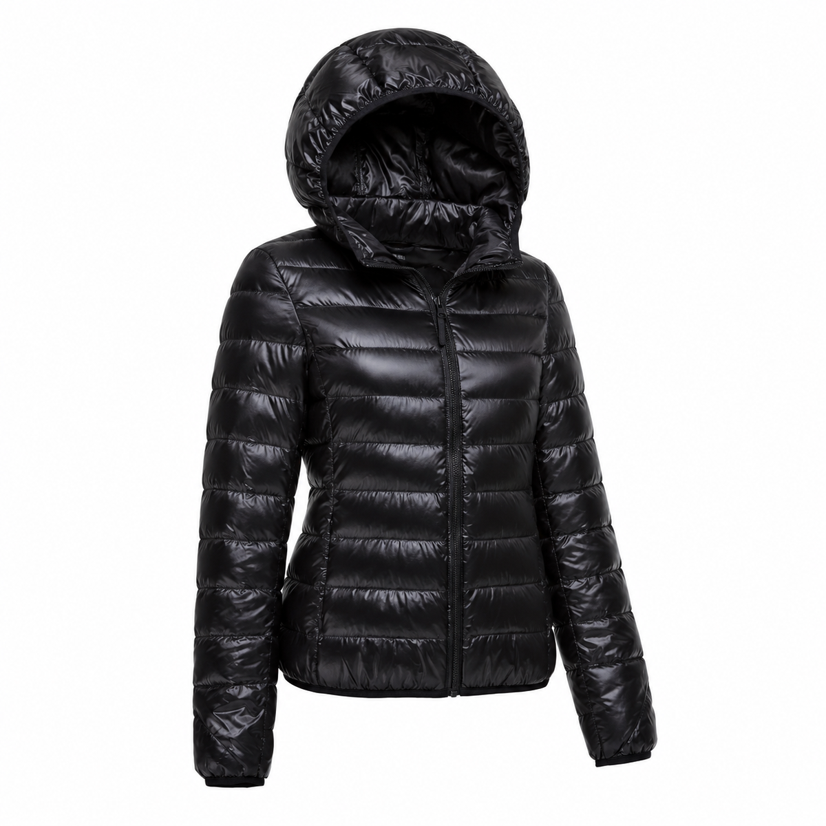 Doudoune randonnée femme – vue trois-quarts noire
