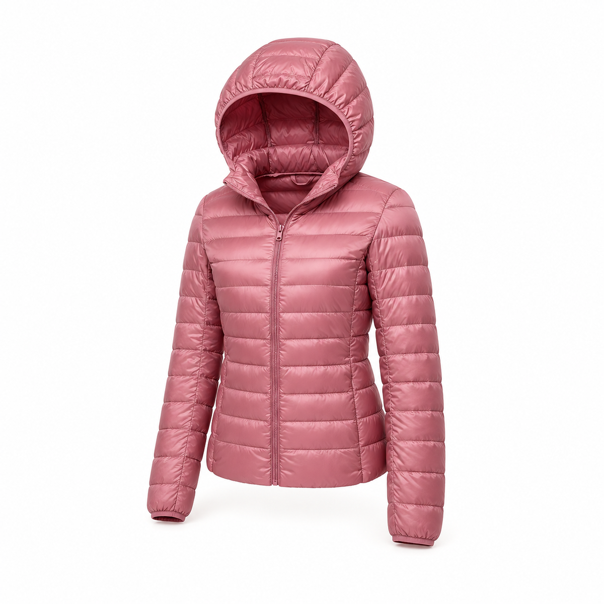 Doudoune randonnée femme – vue trois-quarts rose