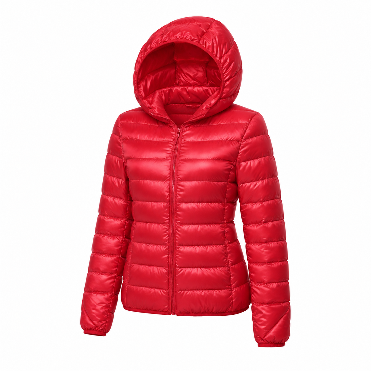 Doudoune randonnée femme – vue trois-quarts rouge